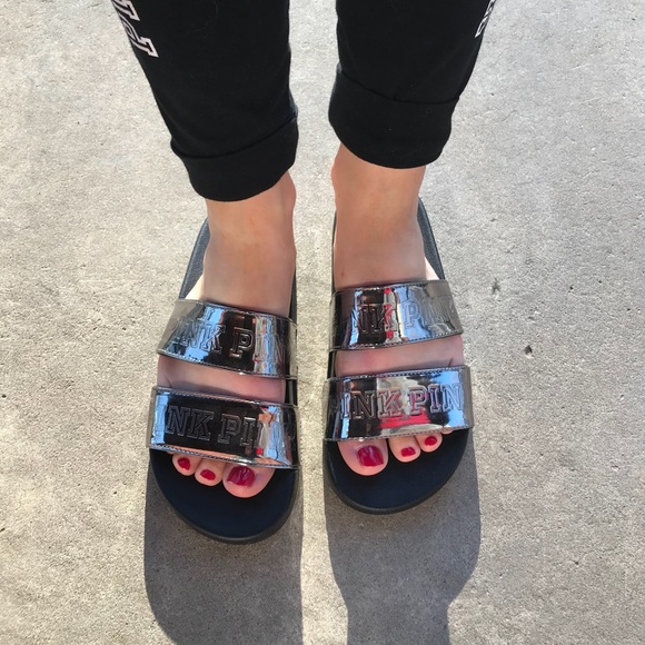 pink slides with two straps